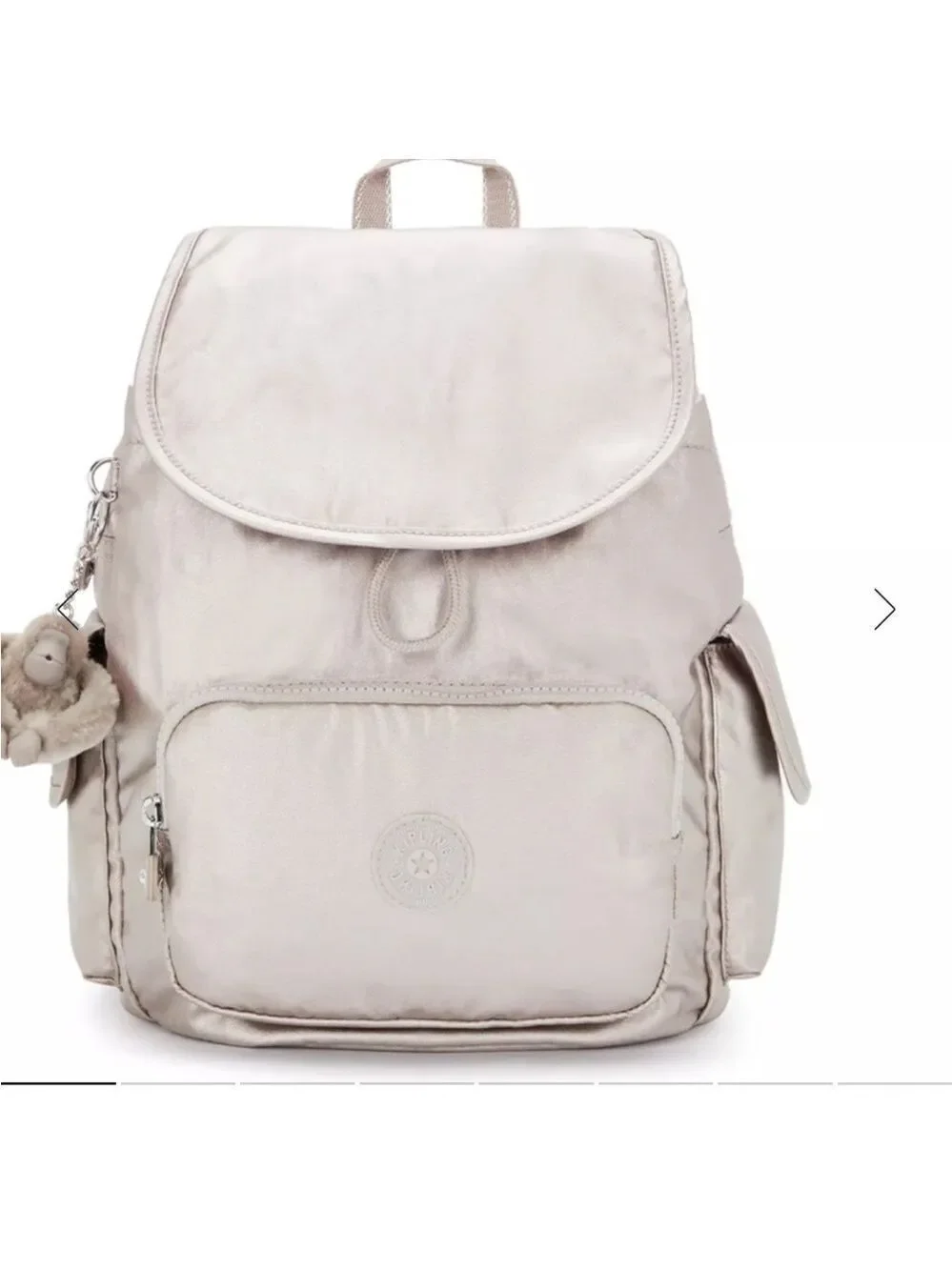 Kipling City Pack S Light Pink Nylon Backpack Monkey Charm